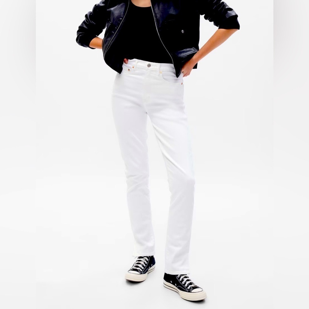 GAP Sz 29 Cigarette High Waist White Jeans NEW WITH TAGS